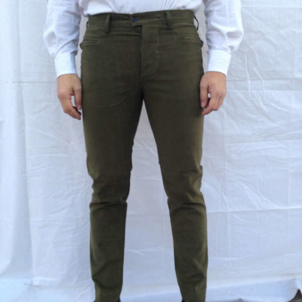 pantalone in fustagno elasticizzato visconti verde